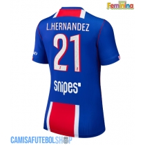 Camisa de time de futebol Paris Saint-Germain Lucas Hernandez #21 Replicas 1º Equipamento Feminina 2026-27 Manga Curta
